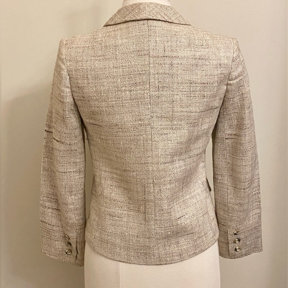 Vilano by Gerardo Livornese Vintage Cream Tweed Long Sleeve Lined Jacket Size 8 - Picture 8 of 13